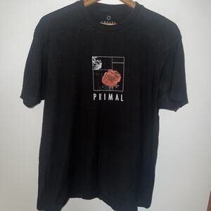 Men's Empyre Primal Rose Double-Sided Graphic T-Shirt LARGE Black